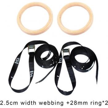 Kit d'Anneaux de Gymnastique Bois, Boucles à Cames et Sangles Extensibles (14.76ft), Sécurité Accrochée pour Exercices à Domicile