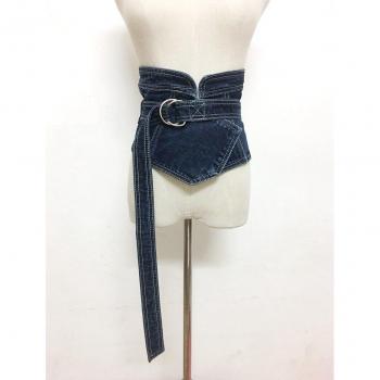 Washed Jean Cummerbund for Ladies