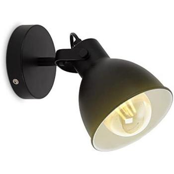 B.K.Licht LED Deckenspot Deckenleuchte 1-flammige Retro Wandlampe schwenkbar, ohne Leuchtmittel, Industrial Design, Vintage, Wandspot, schwarz-weiß, E27