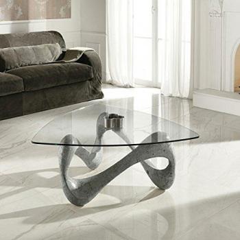 Tavolino quadrato trasparente grigio 100 cm H. 42.5 cm