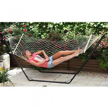 Amaca a rete con struttura in legno 80x200 cm