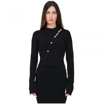 Versace Jeans Couture Pull Noir – Coupe Découpée (M)