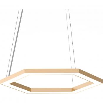 Luminaria Esagono 1x Pendiente LED 22W/m 3000K Metal Oro Anodizado Ø40