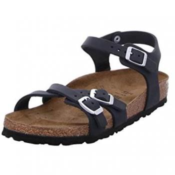 Birkenstock Kumba – Schwarze Sandale mit Waxy-Leather-Boden, 1021487
