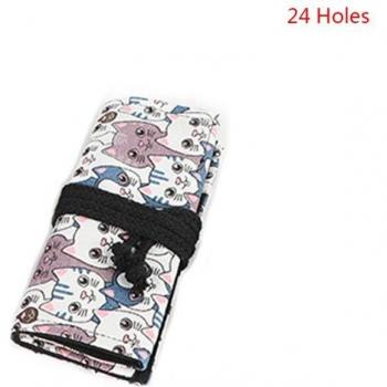 Rollo de Lona Azul Marino con 48 Orificios – Bolsa de Herramientas de Belleza