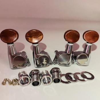 Red Small Round Handle Ukulele Tuning Pegs 2L 2R
