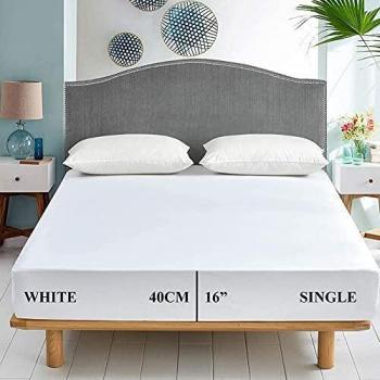 Royale Primo Non Iron Percale Fitted Sheet (Single, White)