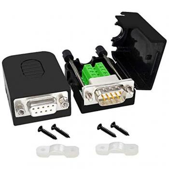 Connecteur sans soudure DB9 RS232, D‑SUB 9 broches, boîtier noir