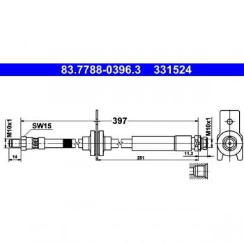 Bremsschlauch Hinterachse ATE 83.7788-0396.3