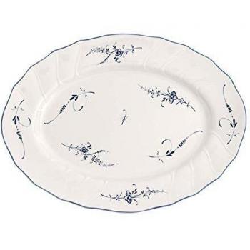 Villeroy & Boch Old Luxembourg Oval Platter, 36 cm, Premium Porcelain, White/Blue