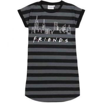 Mädchen Nachthemd mit Streifen von Friends 9-10 Jahre grau/schwarz