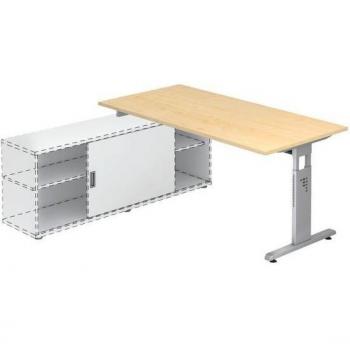 Anbauschreibtisch OSE16 Ahorn/silber