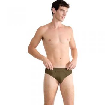 Sloggi Olivfarbener Slip mit Label-Bund