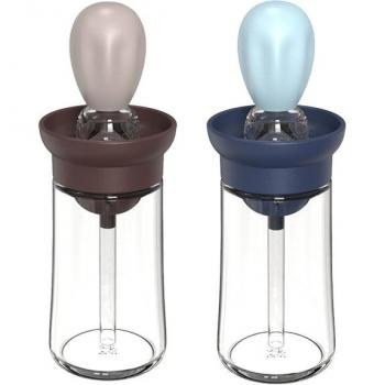 Huile BBQ bouteilles en verre avec poignées en silicone, 180ml
