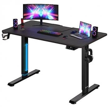 Bureau assis debout électrique marron 110x60x73-118cm avec écran LCD réglable