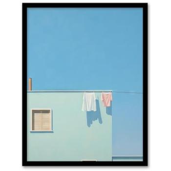 Soft Laundry Line by Amy Denver – Minimalist Pastel Framed Print