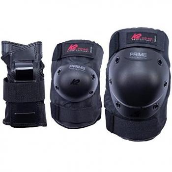 K2 PRIME Extra Large Skate Pads (Black, Red) – 3-Pack