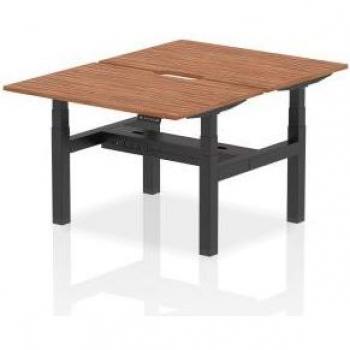 Air Height‑Adjustable 2‑Seater Desk with Walnut Top