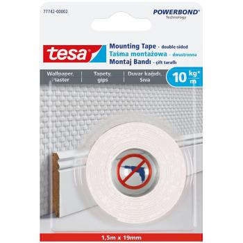 Cinta Adhesiva Powerbond de Tesa de 1,5m x 19mm para tapetes e yeso