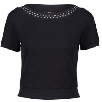 Rundhals T-Shirt mit Nieten