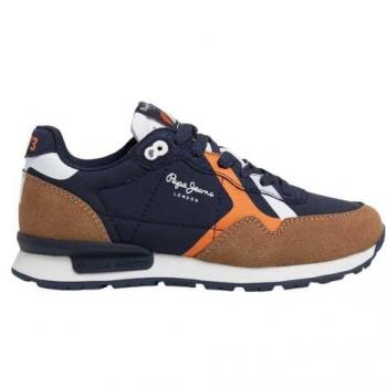 Baskets Enfant PEPE JEANS camel et bleu marine