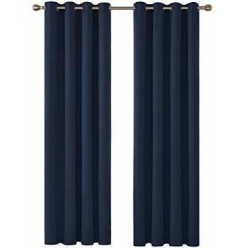 Deconovo Solid Nightfall Curtains – 135x240cm, Navy, Dual Panels, Blackout