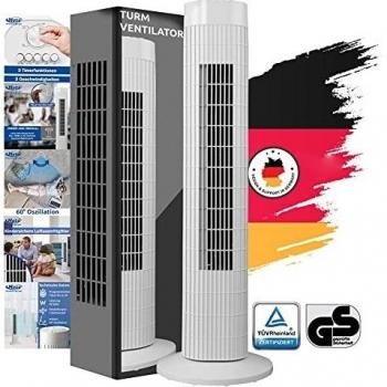 METE Energiespar-Turmventilator – 0,045 kW/h, 57 dB, 78 cm