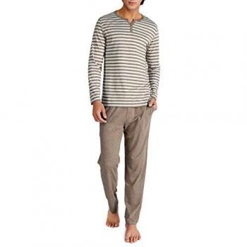 DAVID ARCHY Pyjama Homme Deux pièces Manches Longues Coton Doux Respirant