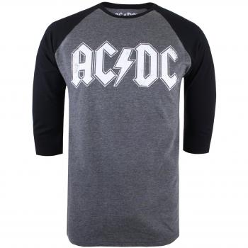 Herren Langärmliges AC/DC Raglan-Shirt in Dunkelgrau, Größe XXL