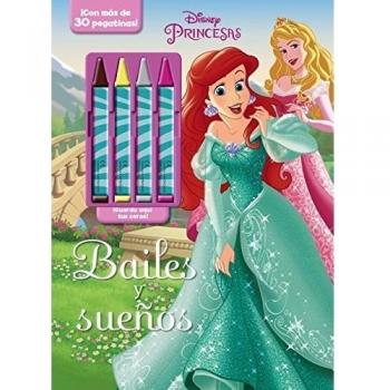 Princesas. Bailes y sueños: Libro de colorear con ceras (Tapa blanda).
