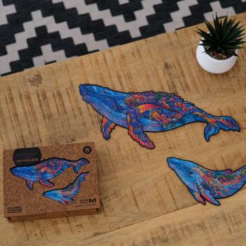 Puzzle UNIDRAGON in Legno 172 pz Balene Lattee 33x20 cm
