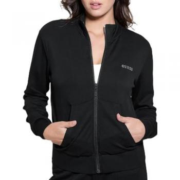 Guess Black Zip-Front Long Sleeve Pullover – Small