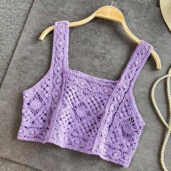 Camisola sin mangas con gancho de ganchillo