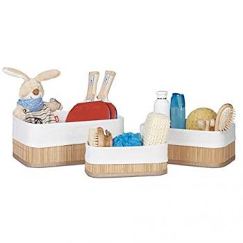 Système de Rangement Bambou Eco : 6 Panières à Revêtement Doux