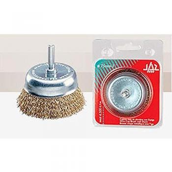 75mm Wavy Brass Cup Brush, 1/4 Shaft