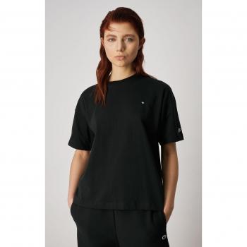 T-shirt Minimal Nera Oversize in Cotone