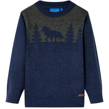 Pull-over tricoté bleu marine 128 pour enfants