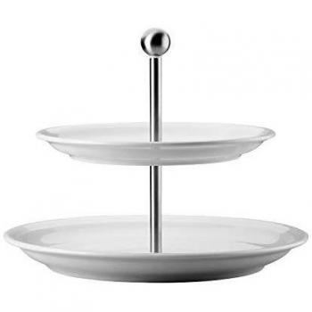 Square White Thomas Trend Cestino Fruit with Dual Shelves