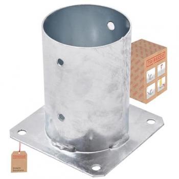 Poteau Rond Support TRIBECCO® – Douille à visser, bois galvanisé à chaud (Ø 100 mm)