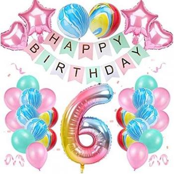 Decorazioni di Compleanno “6 anni” – Palloncini in Lamina