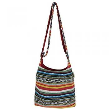 Sunsa Gestreifte Schultertasche