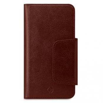 Celly Duomo Étui Protecteur avec Portefeuille – 14,7 cm (5.8”) Marron