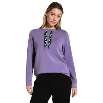 Cecil Damen Sweatshirt Modal-Mix mit Tunnelzug, unifarben in sanftem Lila, Größe M