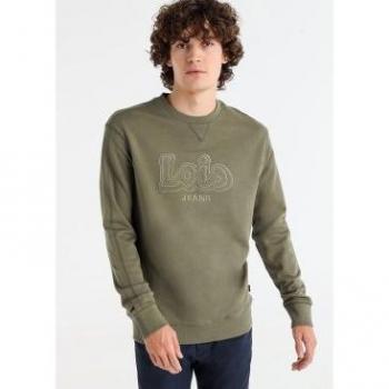 Sudadera Hombre Verde Lois Jeans Outlet 2024 con Logo