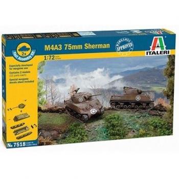Sherman 75mm (M4A3) 1/72 Scale Model – Italeri Series 7518