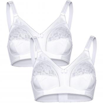 Sassa Moden Frauen-BH-Blende – 2er Set, weiß, bequeme Passform