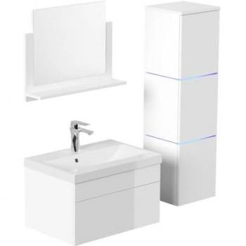 Elegancia Alemana – Mueble de baño completo Wangerooge blanco, talla L