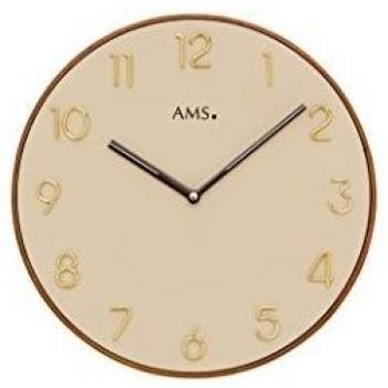 AMS Wanduhr W9563 braun