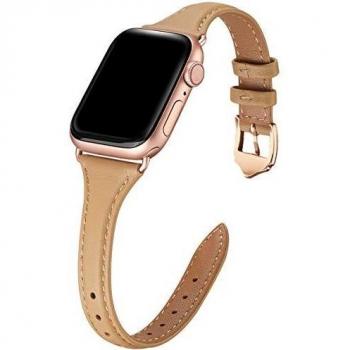 WFEAGL Compatible Watch Strap 42mm 44mm Slim Leather Sport