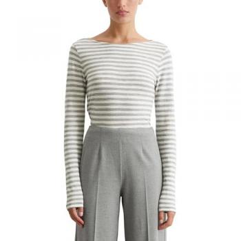 MARC O POLO Damen Longsleeve U-Boot-Ausschnitt grau XXL